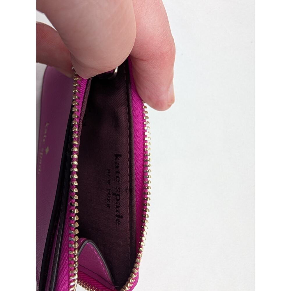 kate spade magenta Pink Zip Devin Cardcase Wristlet wallet ID Window NWOT - Picture 3 of 5